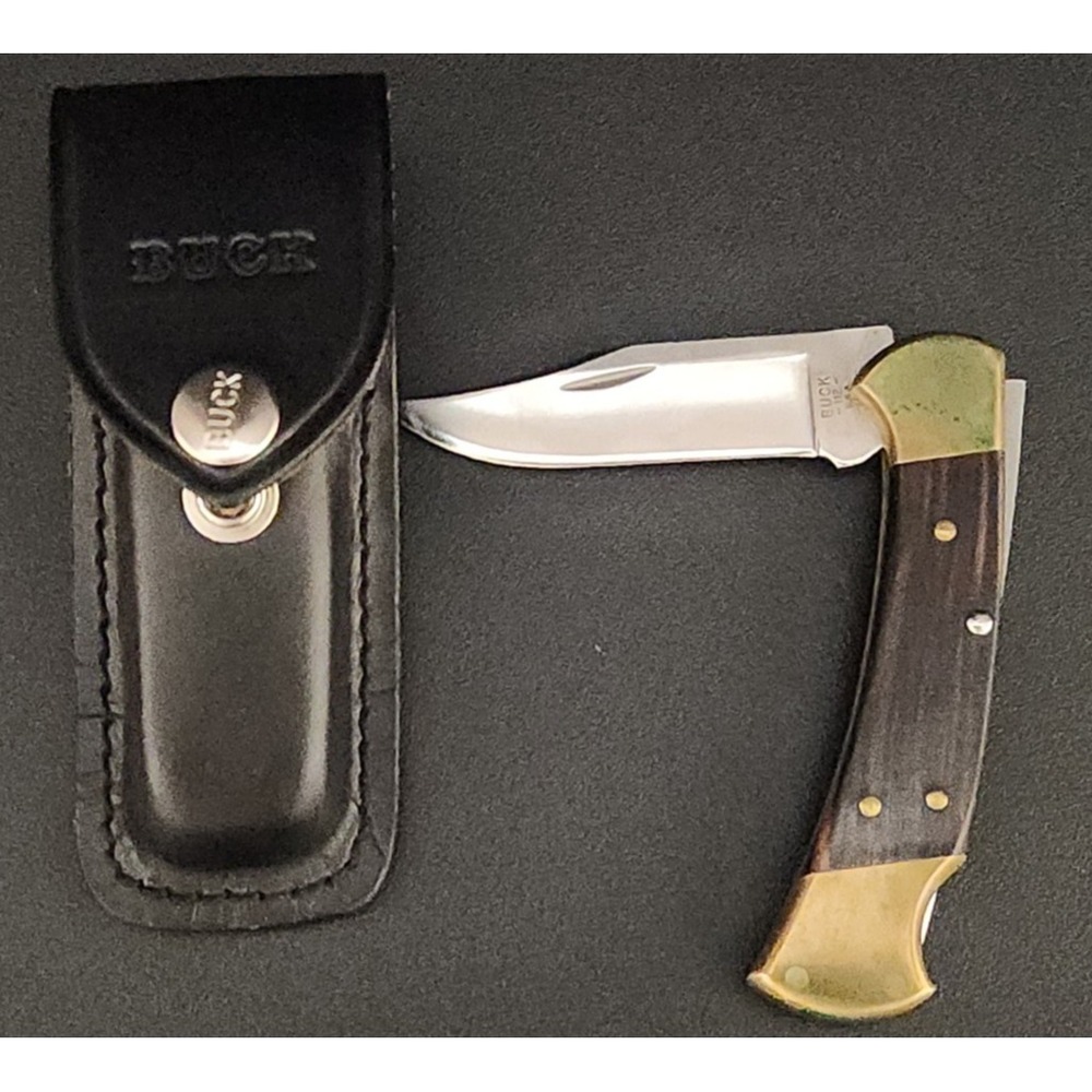 Buck 112 Ranger Knife 4 Dot 1981-1986 Vintage Wood Handle with Sheath Case